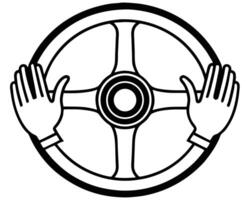 Hands on a Steering Wheel A Symbol of Control and Direction vector