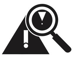 Analyzing a Warning Magnifying Glass Examining an Exclamation Point Triangle vector