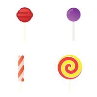 Lollipops on sticks set of four different colors vector