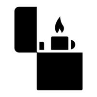 Black and white icon of a lighter vector