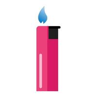 Pink lighter with blue flame on top vector