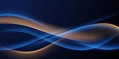 Abstract blue and orange waves on a dark background vector