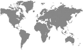 Dotted world map design ideal for business communication vector