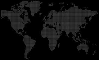 Geographic infographic with a detailed dotted world map on black colour background vector