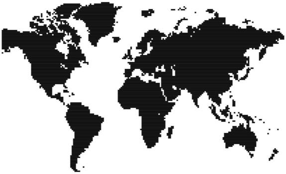 Horizontal line shape world map with global geographic design vector