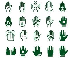 Trending human hand sign icon set collection. Realistic design on hand icon shape for graphic design elements vector