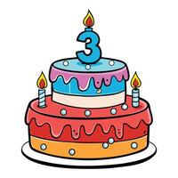 Celebration Number Cake Graphics vector