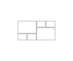 Frame collage from square and rectangle shape for photo, image template line set. Mood board layout, background. Gallery grid, mosaic puzzle border outline illustration vector