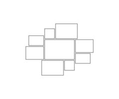 Frame collage from square and rectangle shape for photo, image template line set. Mood board layout, background. Gallery grid, mosaic puzzle border vector