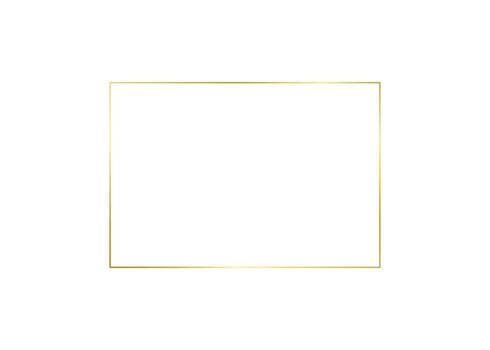 Decorative gold rectangle frame for note text. Vintage rectangular shape from line. Highlight and underline text box decorative. Golden line border. isolated background illustration vector