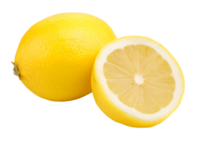 Fresh lemon fruit with transparent background for culinary and creative projects. png