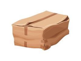 Deformed broken, damaged or crumpled cardboard box vector