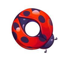 Ladybug cartoon font typeset letter Q vector