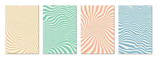 Retro psychedelic groovy pattern background vector