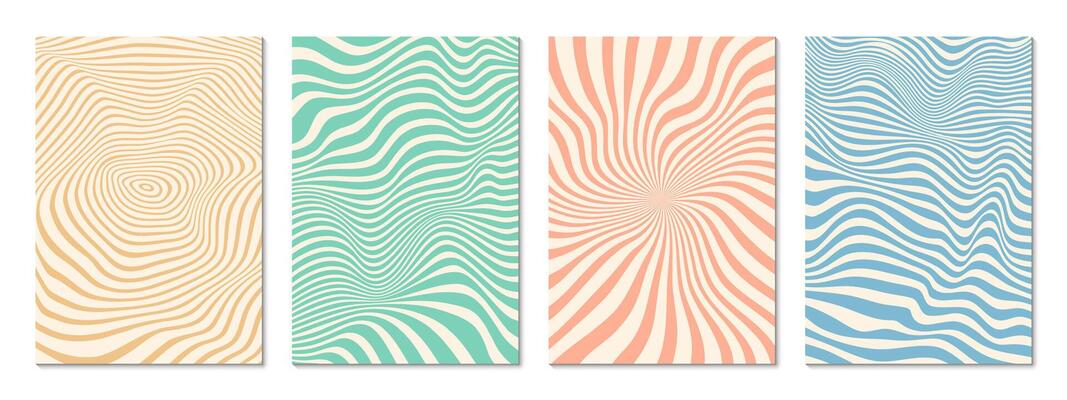 Retro psychedelic groovy pattern background