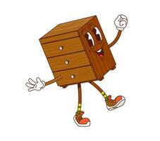 Cartoon groovy commode, furniture character vector