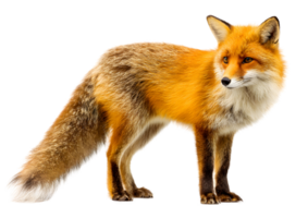 Fox isolate on transparent background in format realistic wild animal design png