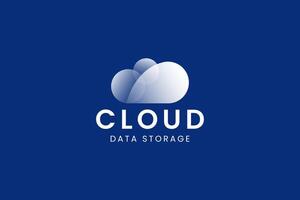 Flat cloud logo suitable for IT services, cloud security, or virtual infrastructure brands vector