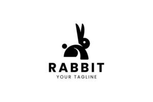 Stylized rabbit silhouette logo for fast delivery, apps, or tech startups. vector
