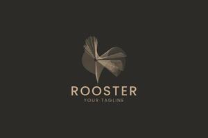 Stylized rooster head in line art style, suitable for bold and modern logos. vector