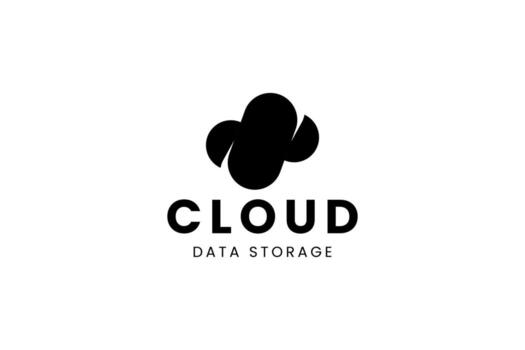 Futuristic cloud logo style for artificial intelligence, machine learning, or cloud platforms. vector