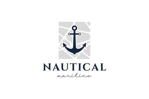 Flat anchor icon for apps, surf shops, or minimalist branding. vector