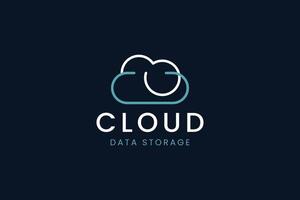 Abstract cloud logo ideal for data centers, startups, or online platforms. vector