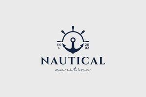 Modern anchor design great for branding beachwear, cruise lines, or travel blogs. vector