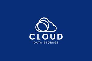 Elegant cloud outline, perfect for eco-tech, clean digital design, or minimalist branding. vector