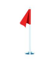 Cartoon number one as a red golf flag and hole vector