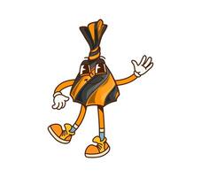 Cartoon groovy Halloween truffle candy character. vector