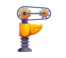 Robot hand font, cyborg machine gear wheel type vector