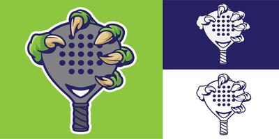 claw grab padel racket good for logo, sticker, element design, etc vector