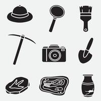 set of archeology good for icon, symbol, logo, element design, silhouette design, etc vector