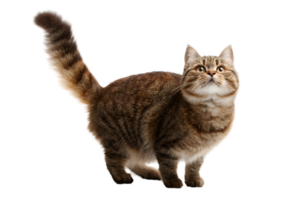 Charming Manx cat on a transparent background highlighting its rounded features and joyful personality. png