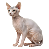 A Portrait of a Graceful Sphynx Kitten in a Sitting Position png