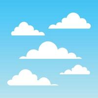 Clouds silhouettes icon with blue gradient background collection of various shapes. vector