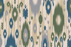 Ikat Fabric Design with Soft and Muted Colors. Uzbekistan ikat abstract ethnic design. vector