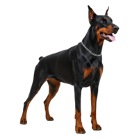 Majestic Doberman Pinscher Dog Portrait, Black and Tan Coat png
