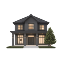 A house with a tree in front of it png