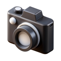 Dark gray 3d style camera icon isolated on transparent background png