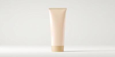 Minimalist ultra realistic sunscreen product design for skincare promotion photo