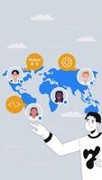 Remote work culture 2D vertical animation. Global collaboration. Developer, engineer, web designer software team. Jobs outsourcing animated character cartoon flat concept metaphor 4K stop motion video