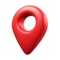 3d rendering red location pin icon isolated on transparent background png
