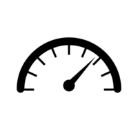 Simple speedometer gauge icon isolated on transparent background png