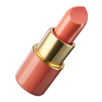 Peach lipstick with gold accents isolated on transparent background png