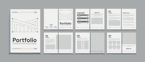 Architecture and interior portfolio design, Architecture Portfolio Layout vector