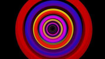 shiver of colorful circle on black background. rainbow circles vibration. video