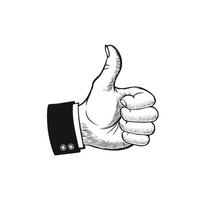 A hand with a thumb up and a thumbs up sign vector