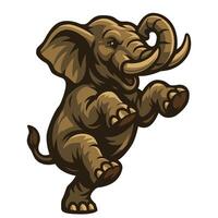 an elephant is jumping up and down illustration vector